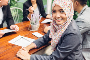 muslim women smiling